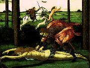 BOTTICELLI, Sandro The Story of Nastagio degli Onesti (detail of the second episode)  dghg oil painting